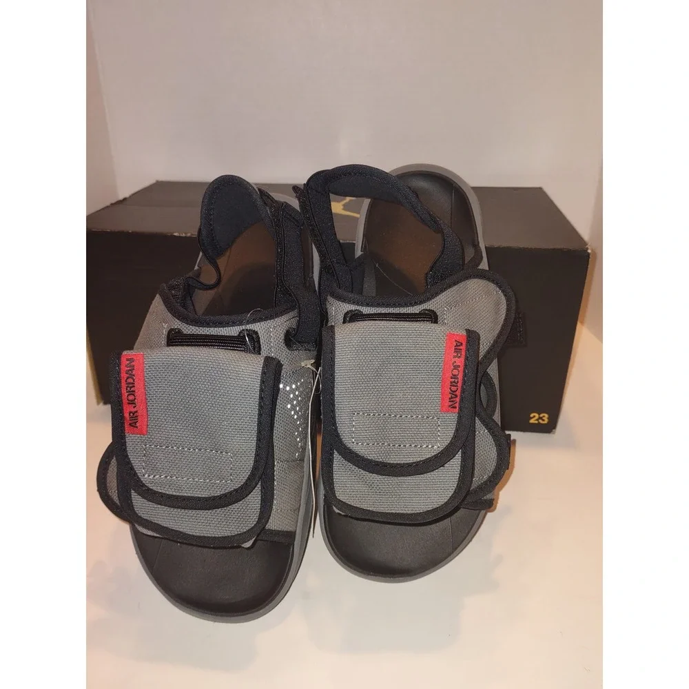 NIB Nike Jordan LS Slide Sandals Smoke Grey University Red Mens Size 7 CZ0791001